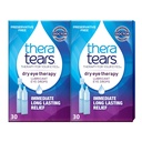 TeraTears Terapia de ojos secos Tiradas de ojos lubricantes para ojos secos, gotas de ojos libres conservativas, 30 Viales de uso único (2 Pack)