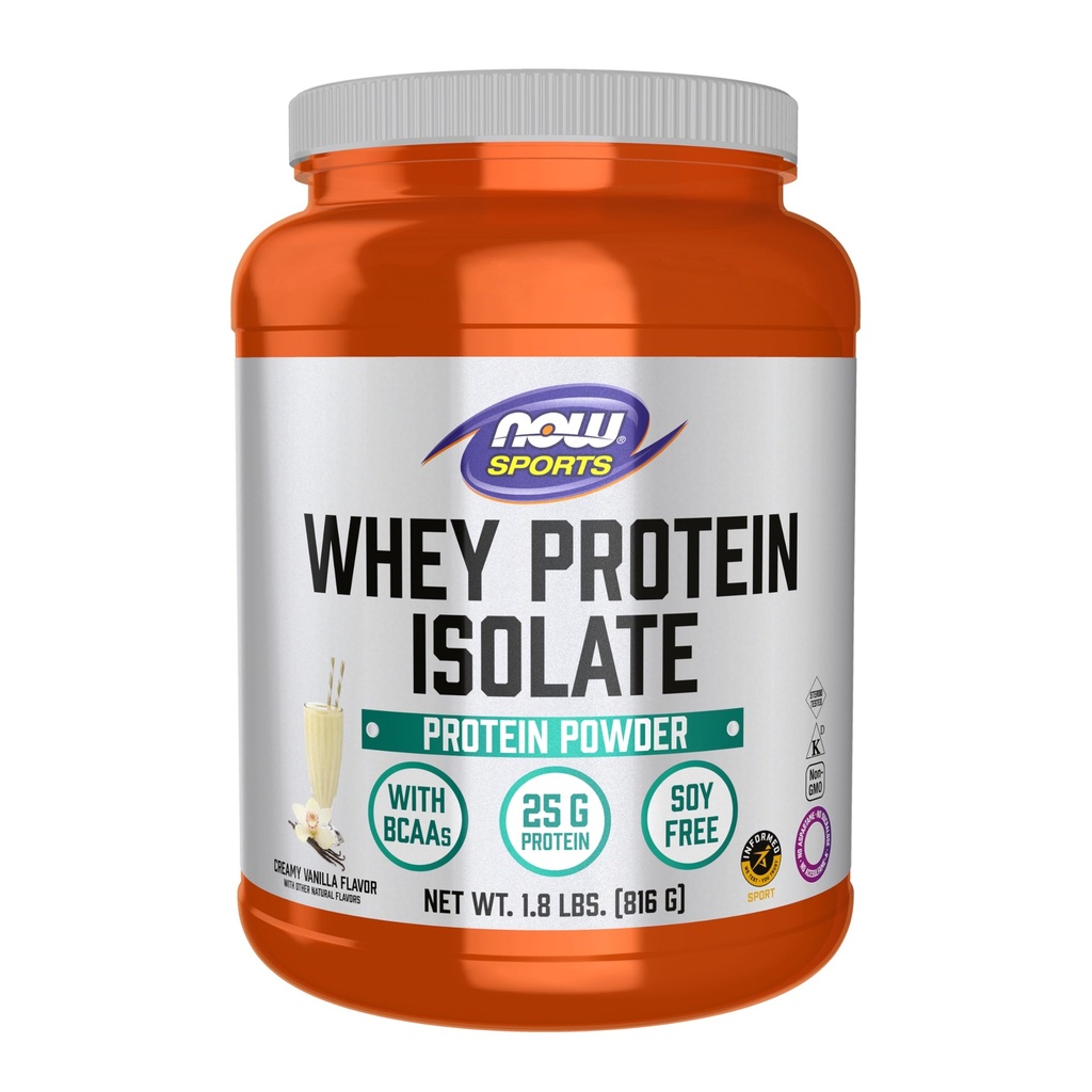 AHORA Foods Sports Nutrition, Whey Protein Isolate, 25 G Con BCAAs, Creamy Vanilla Powder, 1.8-Pound