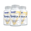 Research Verified Omega 3-1800mg Omega 3 Fish Oil - High 900mg EPA + 600mg DHA - No Aftertaste - 60 Softgel Capsules - 3 Botellas