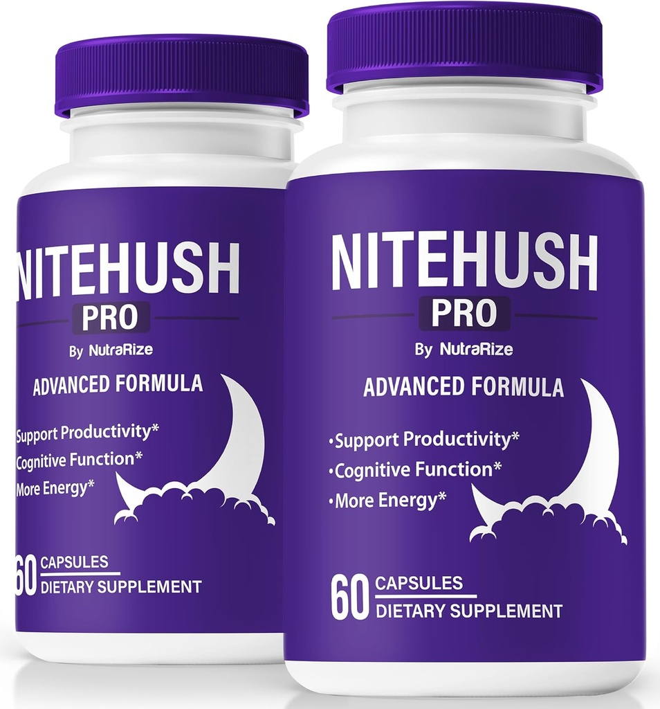 (2 Pack) Nite Hush Pro Capsules- Desbloquea tu potencial completo con NiteHush Pro Formula - Soporte Premium para Focus, Concentración y Salud Equilibrada, Revisión Oficial de NiteHushPro Pills (120 cápsulas)