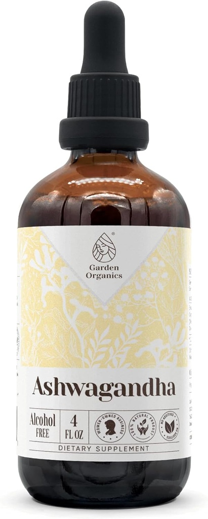 Ashwagandha Alcohol-Free Natural Tincture Extract, Immune System Booster, Liquid Drops Made from 100% Ashwagandha (Withania somnifera) Dried Root (4 fl oz)