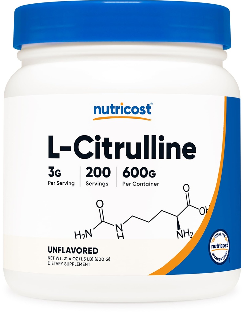 Nutricost Pure L-Citrulline (Base) Powder (600 gramos)