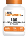 BulkSupplements.com Cápsulas de Aminoácidos Esenciales - EAA Cápsulas, Suplemento de Aminoácidos Esenciales, EAAs Aminoácidos - EAA Suplementos, 2 Cápsulas por Ser, Suministro de 180 días, 360 Cápsulas
