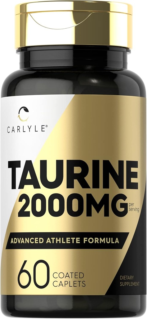 Carlyle Taurine 2000mg ← 60 Caplets Silencio Amino Acid Suplemento Silencio Doble Fuerza Silencio Vegetariano, No Gluten Libre
