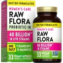 La verdad de la naturaleza Flora cruda Probióticos para las mujeres ← 40 billón CFU TEN 33 cápsulas veganas ← Cranberry &amp; D-Mannose