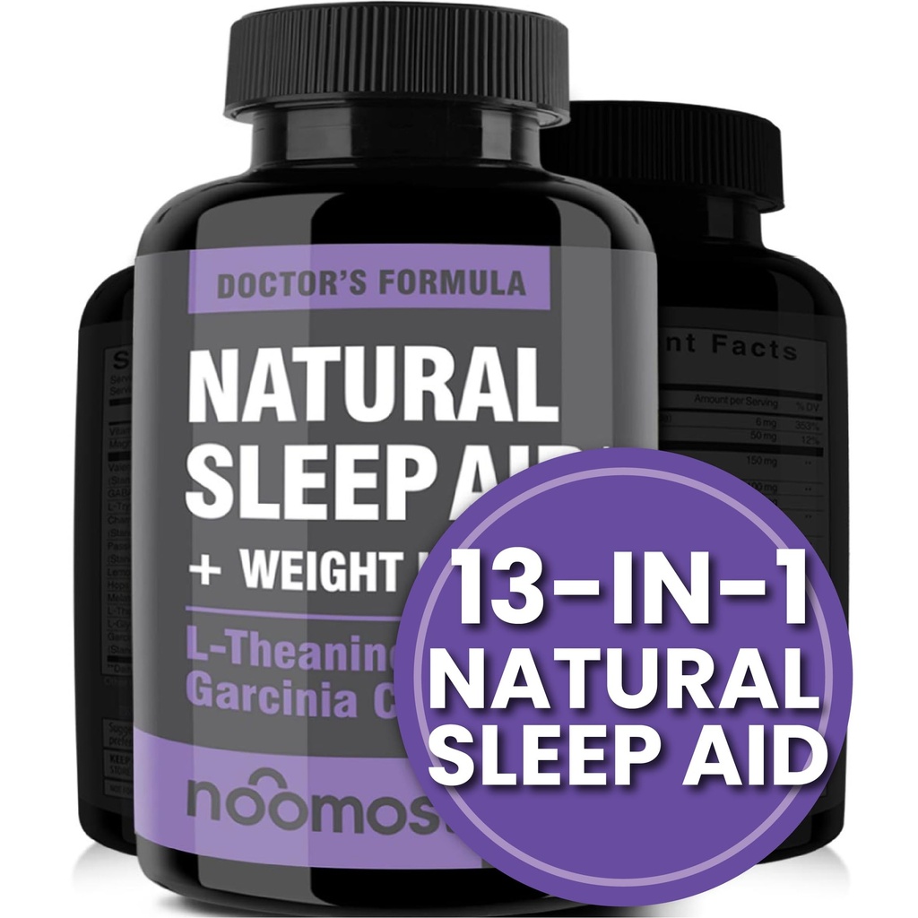 NooMost Natural Sleep Aid Suplementos con Magnesium,L theanine &amp; Garcinia ¦ Sleep Pills for deep &amp; Restful Sleep for Adults ← Non-Habit-Forming ¦ Ayudas Fall Asleep Fast Stay Asleep Longer ← 60 Tabs