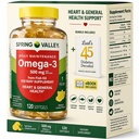 Spring Valley Omega-3 de Fish Oil 500 mg 120 Conde, SoftGels, General &amp; Heart Health Dietary Supplement Bundle with Luall's 45 Diabetes Decoded