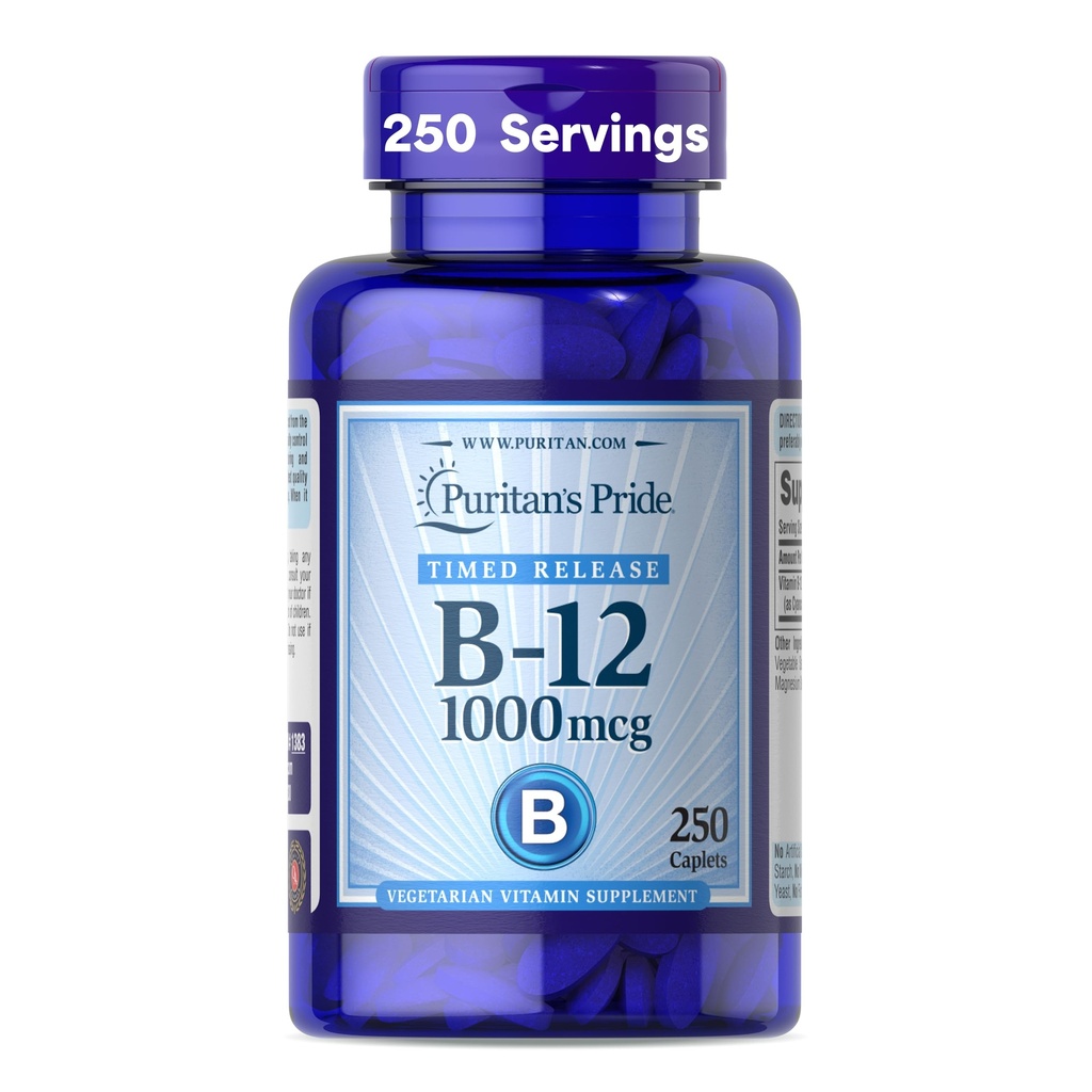 Pride de Puritan Vitamina B-12 1000Mcg Timed Release Caplets ← Suplemento dietético para el metabolismo energético Apoyo  Timed Release ¦
