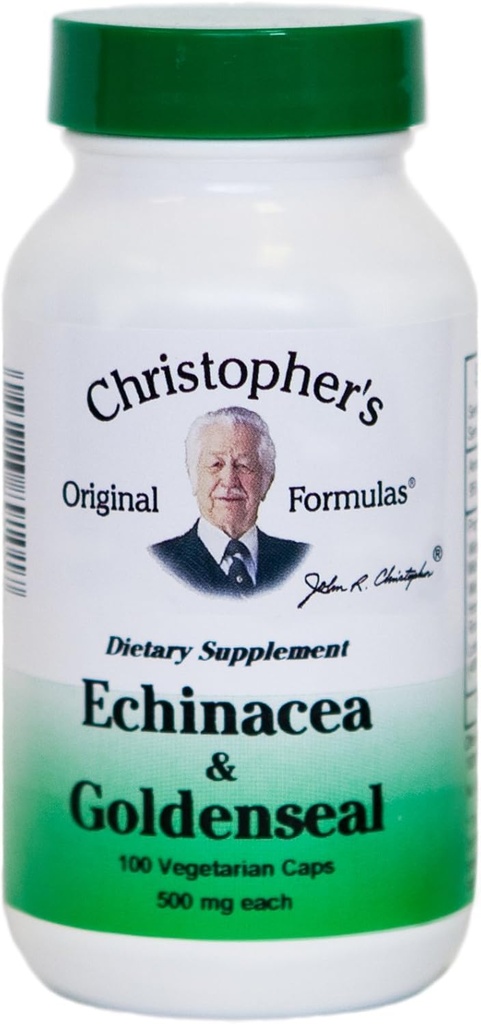 Fórmulas originales de Christopher Echinacea y Goldenseal - 100 cápsulas vegetarianas