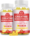 Cretina Gummy, 3g de Monohidrato de Creatina por Serving, Monohidrato de Sugar Libre de Creatina Gummy para el Crecimiento Musculo y Fuerza con 0.5g Collagen, 0.2g BCAA, 60 Servimientos, Flavor de Piña, 2 Pack