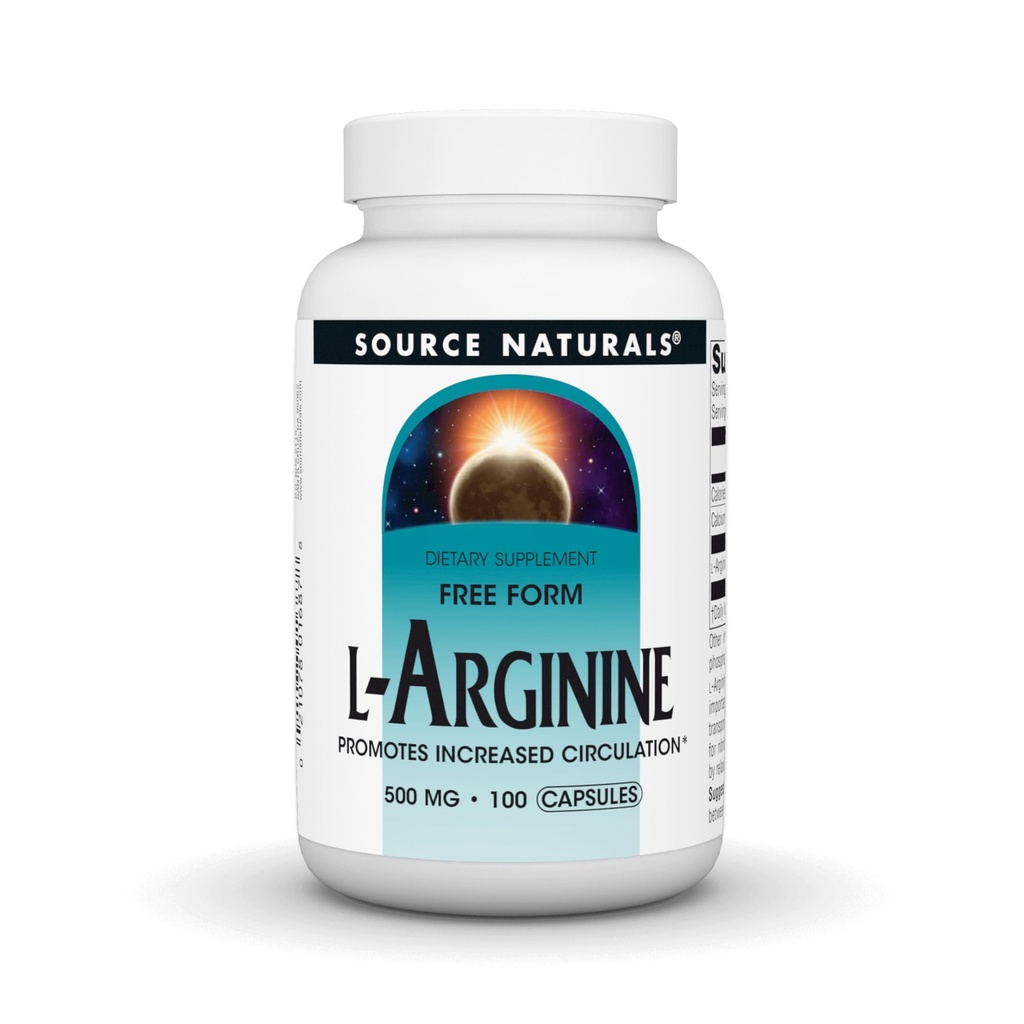 Fuente Naturales Forma libre L-Arginina, promueve mayor circulación* - 500mg - 100 cápsulas