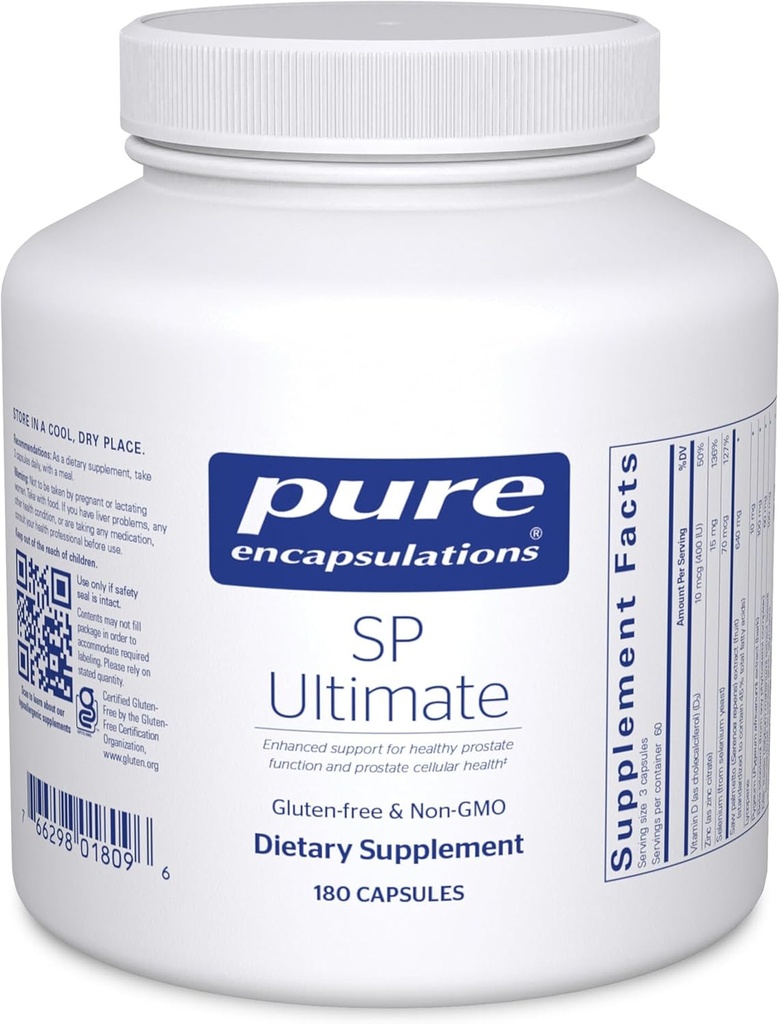 Encapsulaciones puras SP Ultimate tención Apoyo a la función de próstata saludable y la salud celular próstata* tención 180 cápsulas