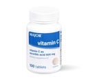 MAJOR Vitamina C-500 mg Ácido ascóbico - Vitamina C Tablas - Suplemento dietético - 100 Cuenta (1 Pack)