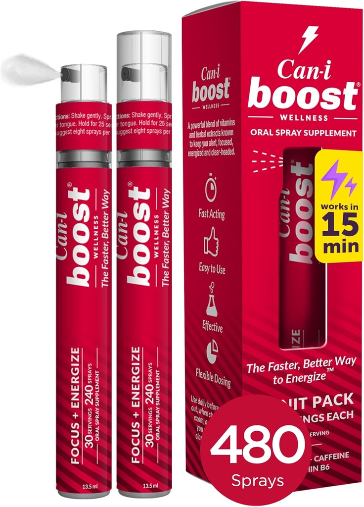 Can-i Boost Energy Spray for Women in Menopause and Perimenopause Quickly SupportingOlvidfulness and Brain Fog, 60 Servings