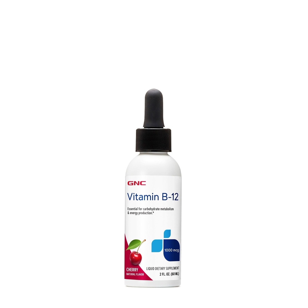 GNC Vitamina B-12 1000mcg - Cereza, apoya la producción de energía, 60 servicios