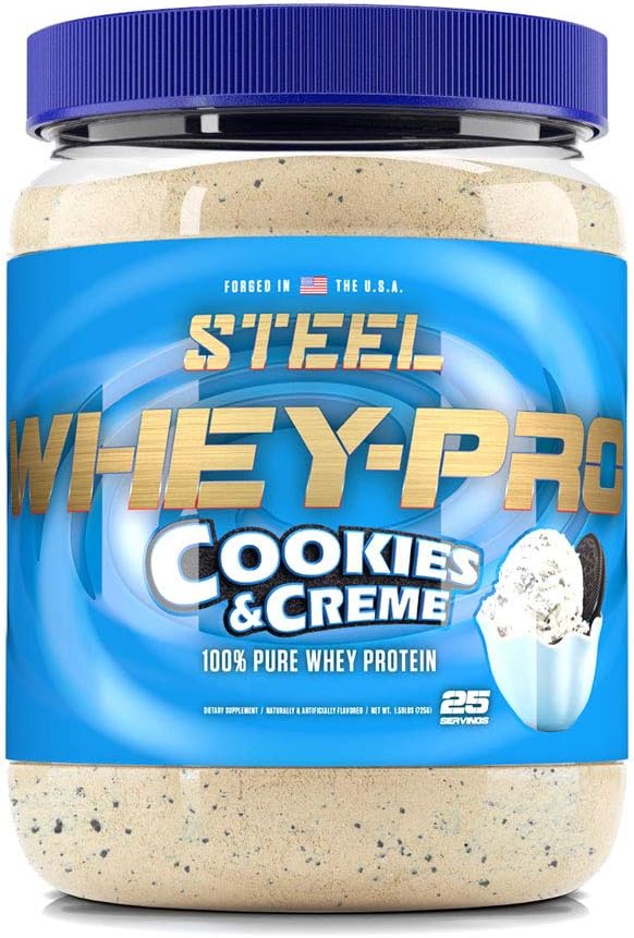 Suplementos de acero Whey-Pro TEN 100% Pure Whey Protein Powder para Hombres y Mujeres TENIDO Cookies " Creme TENIDO Muscle Gain " Lean Muscle Recovery ← 1.59 lbs TEN BCAA 5g ANTERIOR NO-GMO Silencioso 25 Serviciones