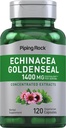 Piping Rock Echinacea Goldenseal Capsules  1400mg ← 120 Vegetarian Capsules ← Non-GMO, Gluten Free Supplement