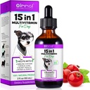 15 en 1 gotas multivitamínicas para perros, suplementos líquidos multivitamínicos para perros con Glucosamina " Probióticos, vitaminas para perros para la salud del corazón, huesos, articulación, piel " , vejiga, sistema inmunológico