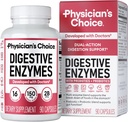 CHOICE del Médico Enzimas digestivas - multi enzimas, prebióticos orgánicos " Probióticos para la salud digestiva " Gut Health - Alivio de la molestia del tiempo de la comida - Dual Action Approach - 90 CT