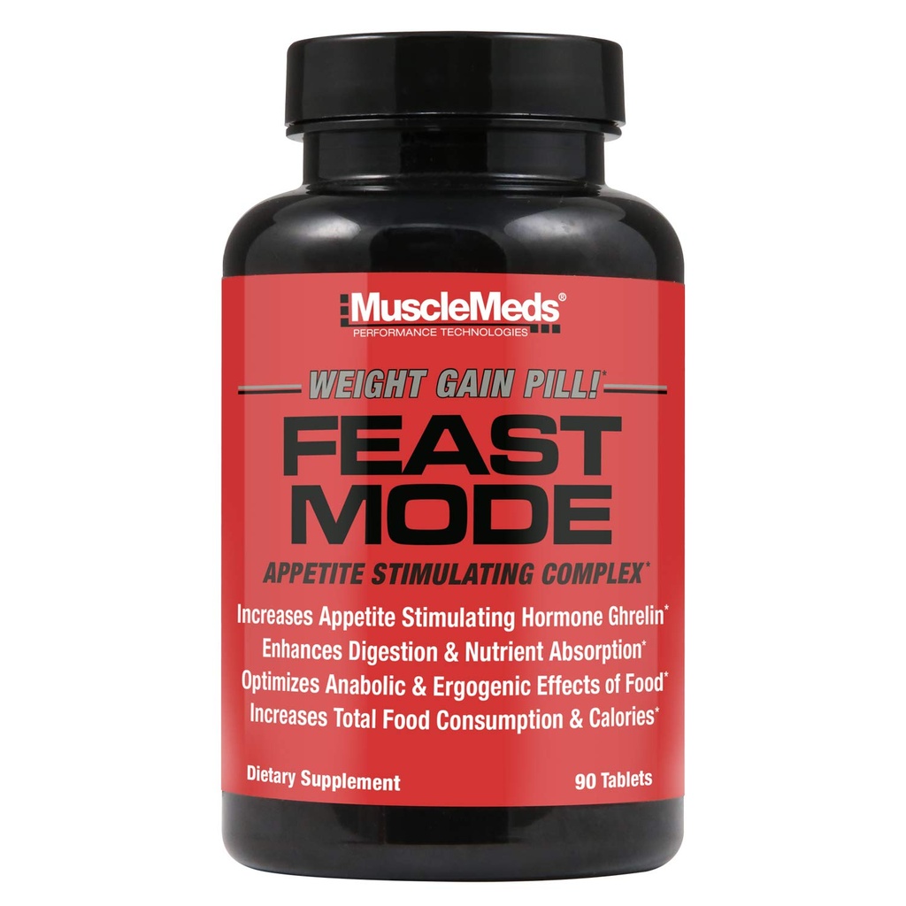 MuscleMeds Modo de Fiesta Apetito Píldoras de ganancia de peso Digestivas Enzimas seguras y efectivas 90 Cápsulas, Sin sabor, 90 Cuenta