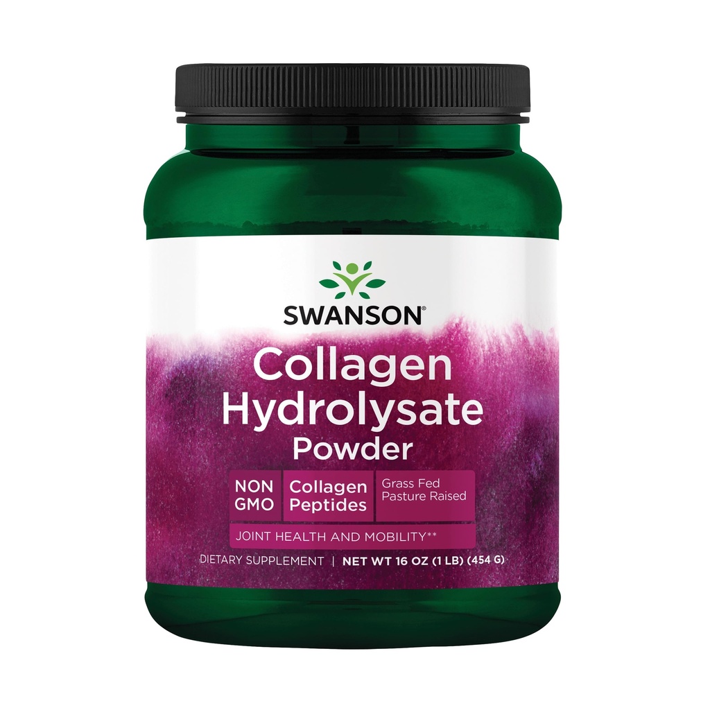 Swanson High Plains Collagen Hydrolysate Powder - Colagen Peptides Powder Supporting Hair, Skin, Nails, and Joint Health - Bioavailable Proteins Promoting Bone, Tissue, and Cartilage Support - (1 lb)