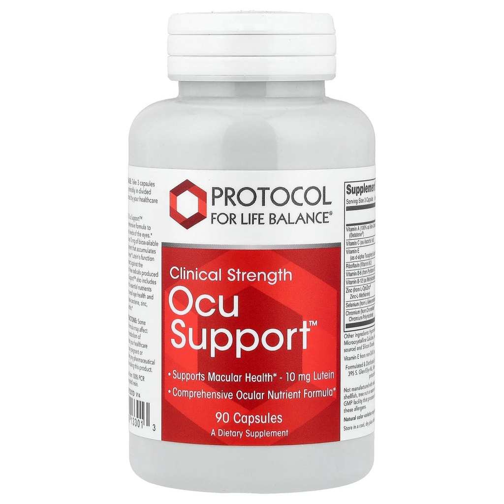 Protocol For Life Balance - Ocu SupportTM (Clinical Strength) - Fórmula completa con Lutein para apoyar la función ocular general de la salud macular - 90 cápsulas