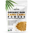 Círculo de la Tierra Orgánica Camu Camu Powder – Pólvora de Berry cruda orgánica con Antioxidantes de vitamina C natural – Vegan, Kosher, Superalimentos no transgénicos para la inmunidad y la energía – 3oz (Pack of 1)