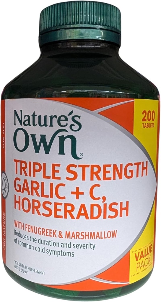 Ajo triple de la naturaleza + C, Ajo de caballo 200 Tablas Tamaño exclusivo