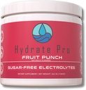 Powder de electrolito libre de azúcar Ø 1000mg High-Sodium Complejo de electrolitos ← POTS Soporte " Prevención de la gripe de Keto ← 45 Servimientos Hidratación natural (Fruit Punch)