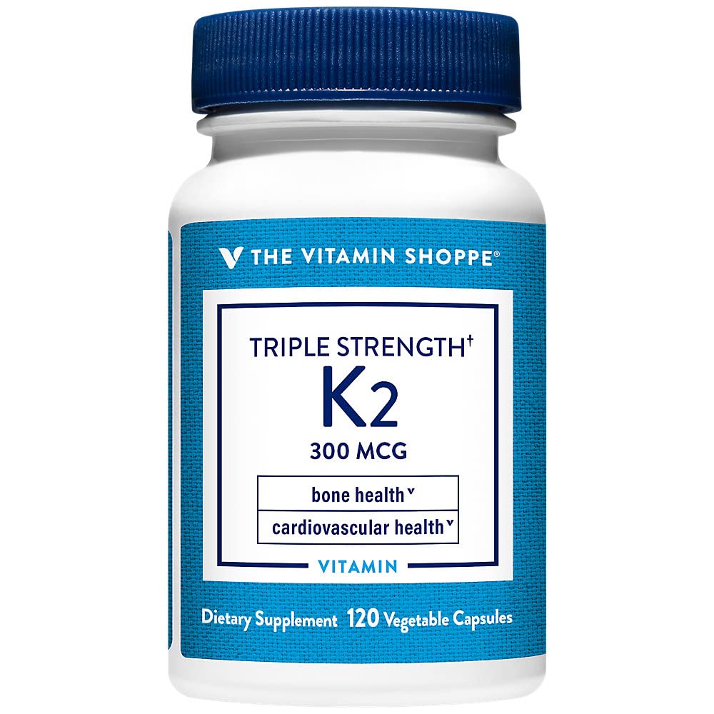 Triple fuerza vitamina K2 a " Bone Health a" 300 MCG (120 cápsulas vegetales)