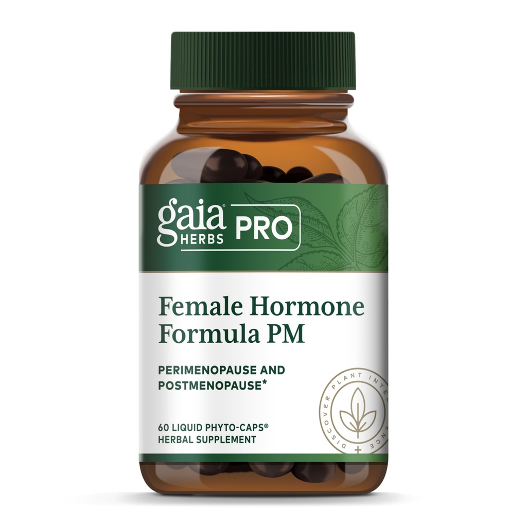 Gaia Herbs Pro Female Hormone Formula PM - Women's Health Supplement for Menopause & Sleep Support - Black Cohosh & St. John's Wort - Vegan, Soy-Free & Gluten-Free - 60 Liquid Phyto-Caps (30 Servings)