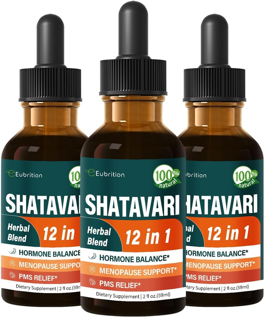 Shatavari Hormone Harmony Drops for Menopause Relief " PMS Support, 12-in-1 Herbal Blend with Wild Yam &amp; Vitex Berry, 6oz