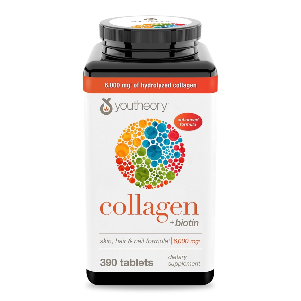 Teoría Collagen Advanced Fórmula con Biotina, 390 Cuenta (Pack of 1)