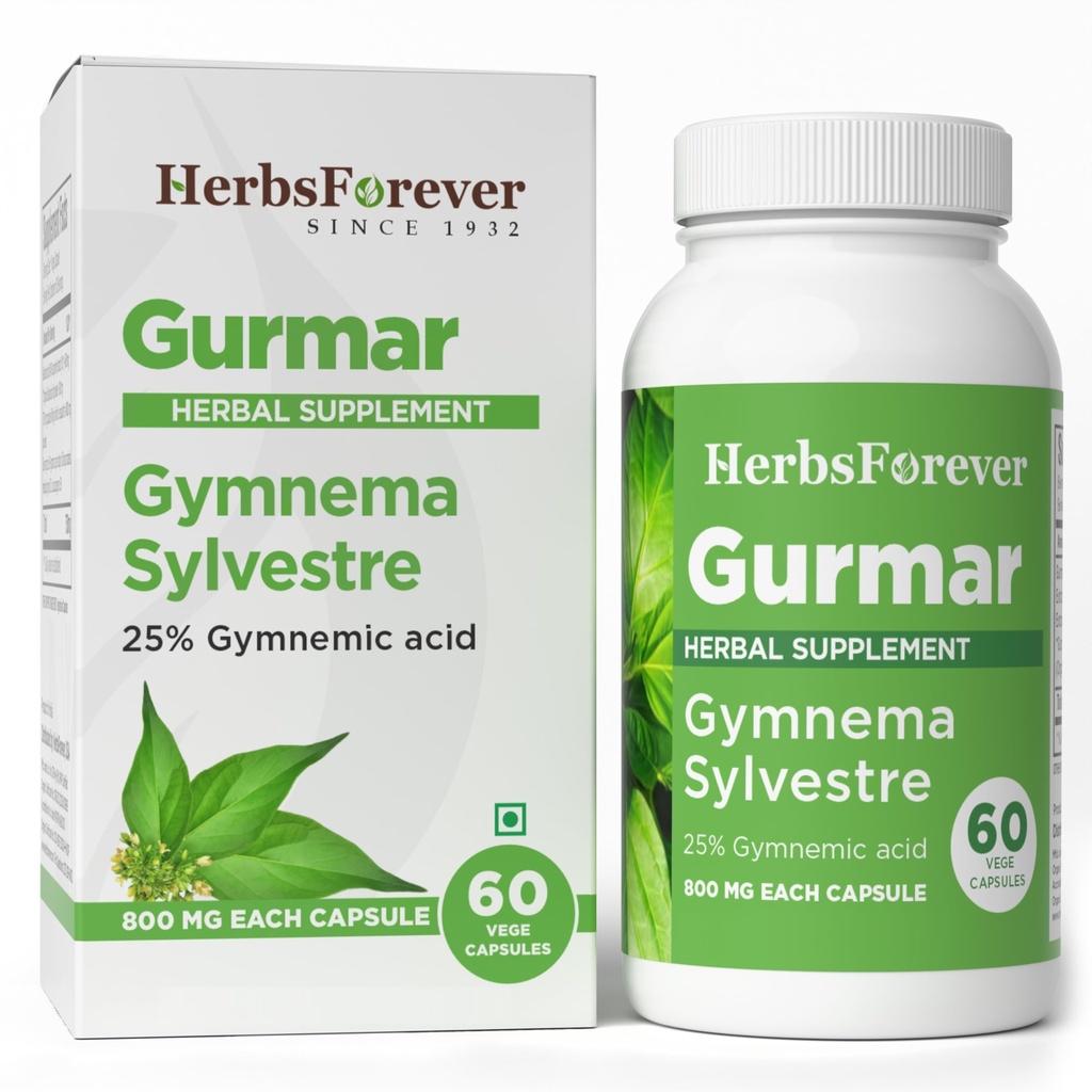 Herbsforever Gurmar Capsules ← Gymnema Sylvestre Herbal Suplemento Silencio 7:1 Concentrated Extract ← Asistencia Vida sana 60 Veg Capsules ← No GMO &amp; Vegan