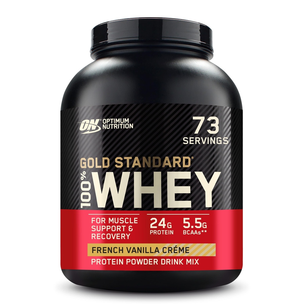 Optimum Nutrition Gold Standard 100% Whey Protein Powder, French Vanilla Crème, 5 libras (Packaging May Vary)