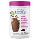 simplemente tera's Pure Whey Protein Powder - Dark Chocolate Clean Protein Powder, Grass Fed Whey Protein Powder Sin Sweeteners artificiales, Clean Label, Non-GMO, Kosher, rBGH-Free - 24 Oz