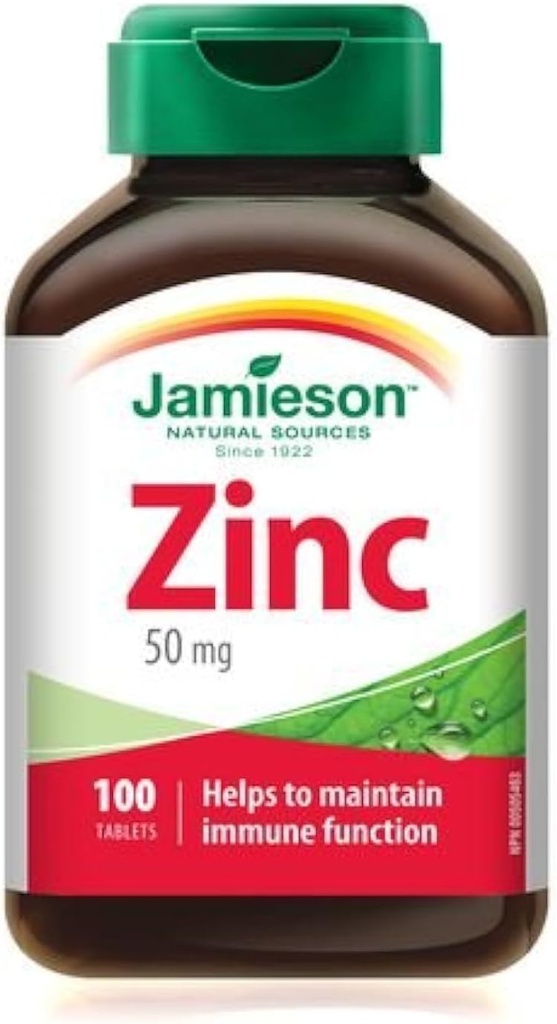 Jamieson Zinc 50 mg, 100 tabletas