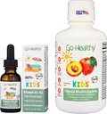 Go Healthy Multivitamin Liquid (1 Bottle) and Vitamin D3 K2 Drops (1 Bottle) for Kids, Toddlers, Teens, Vegan y Vegetarian, Gluten Free, Non-GMO Bundle