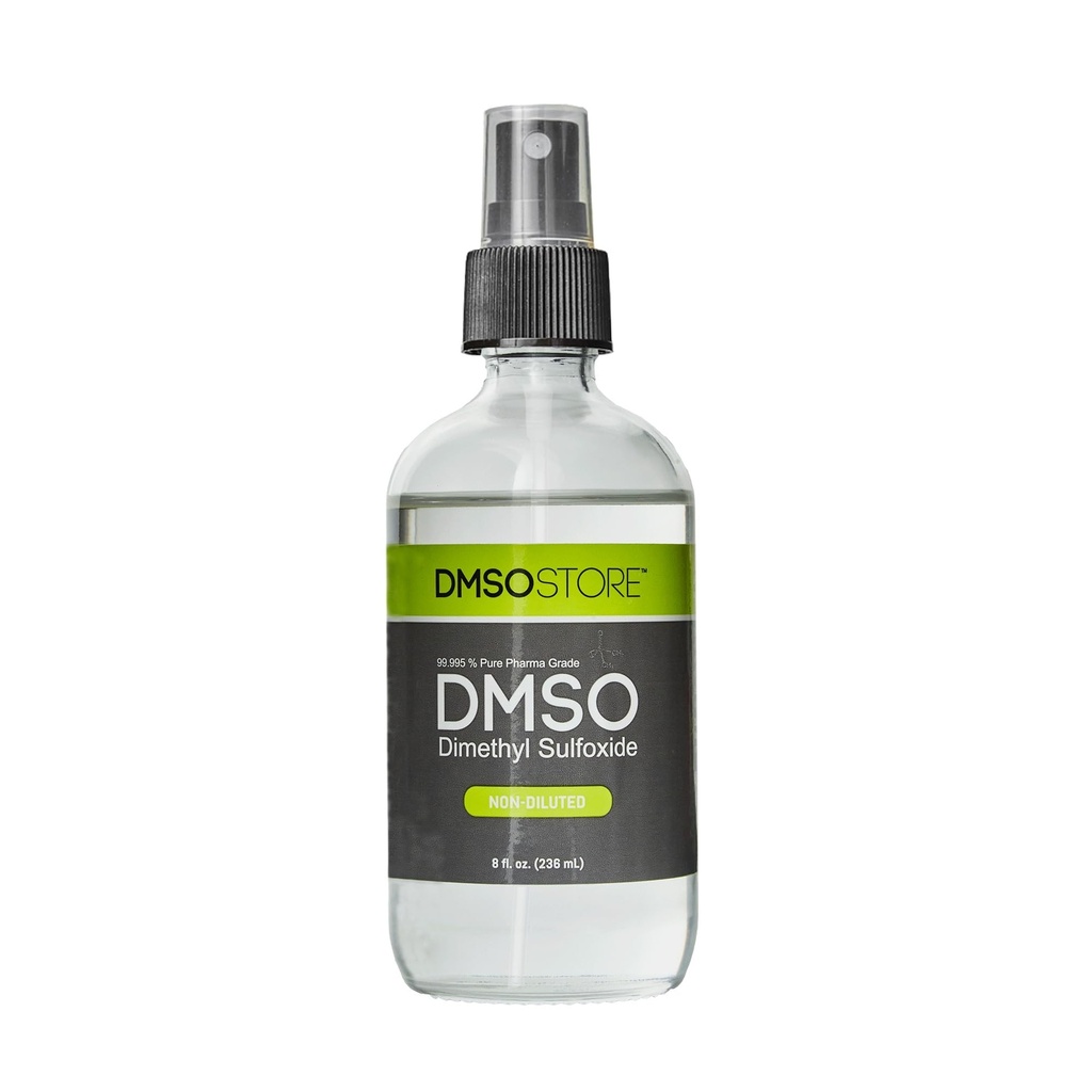 DMSO 8 oz. Liquid in a Sterile Glass Spray Bottle, Pure 99.995% Pharma Grade, Non-Diluted, Low Odor, Dimethyl Sulfoxide Fabricado por DMSO Store