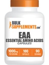 BulkSupplements.com Aminoácidos esenciales Capsules (EAA) - Suplemento Aminoácidos - EAAs Aminoácidos - EAA Capsules - 1000 mg Servir - 90 Day Supply (180 Gelatin Capsules)