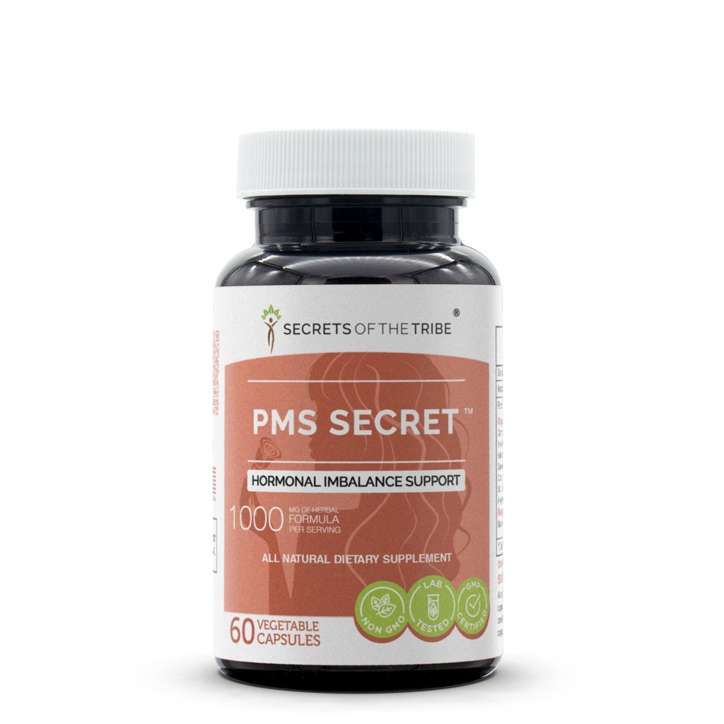 PMS Secret 60 cápsulas, 1000 mg, Black Cohosh, Cramp, Vitex, Valerian, Dandelion, Chamomile, St. John's Wort. Hormonal Imbalance Support (60 Capsules)
