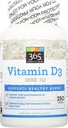 365 by Whole Foods Market, Vitamina D3 1000 UI, cápsula, 250 ct