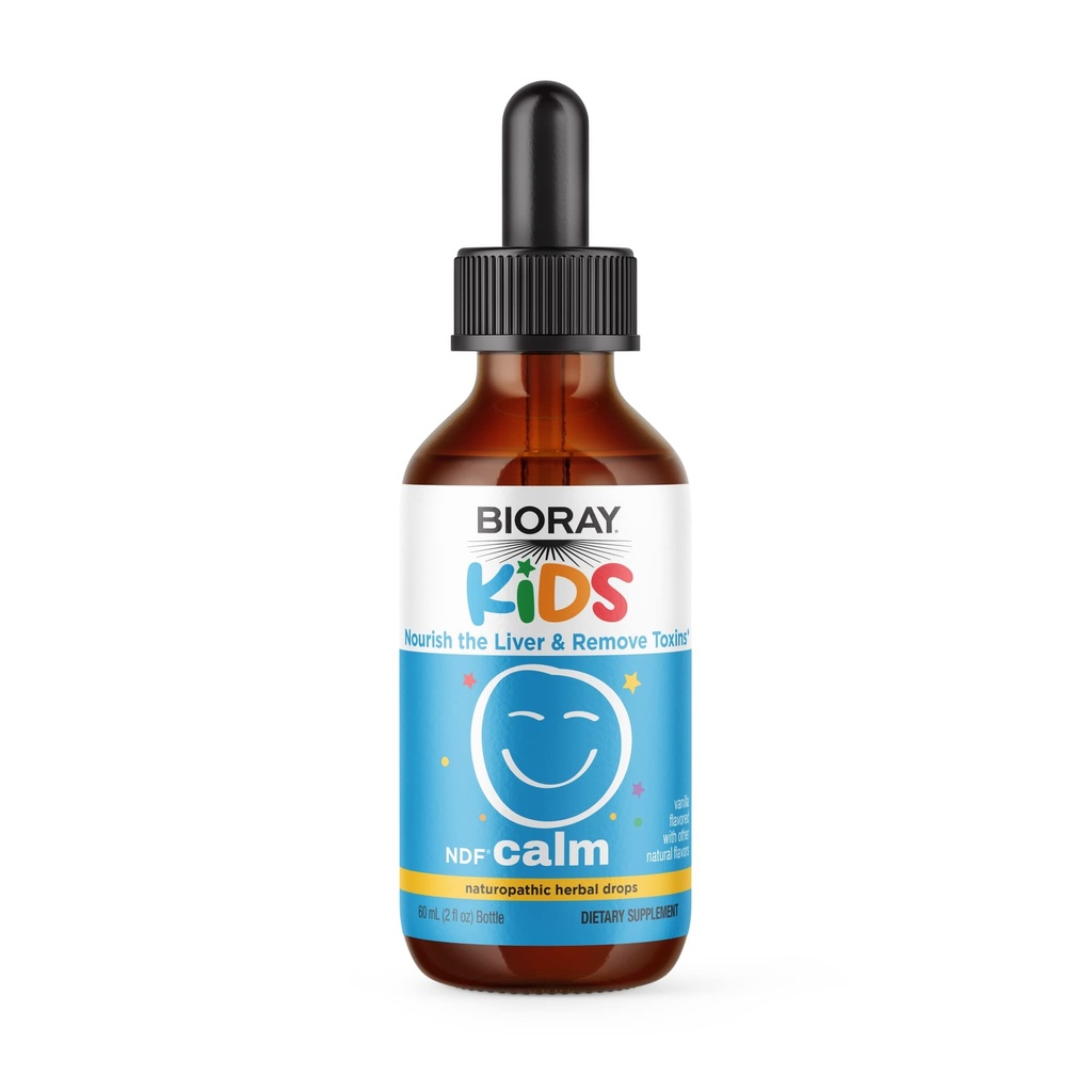 BIORAY Kids NDF Calm, Vanilla - 2 fl oz - Nourish The Liver &amp; Remove Toxins - Non-GMO, Vegan, Gluten Free - 1-2 Month Supply