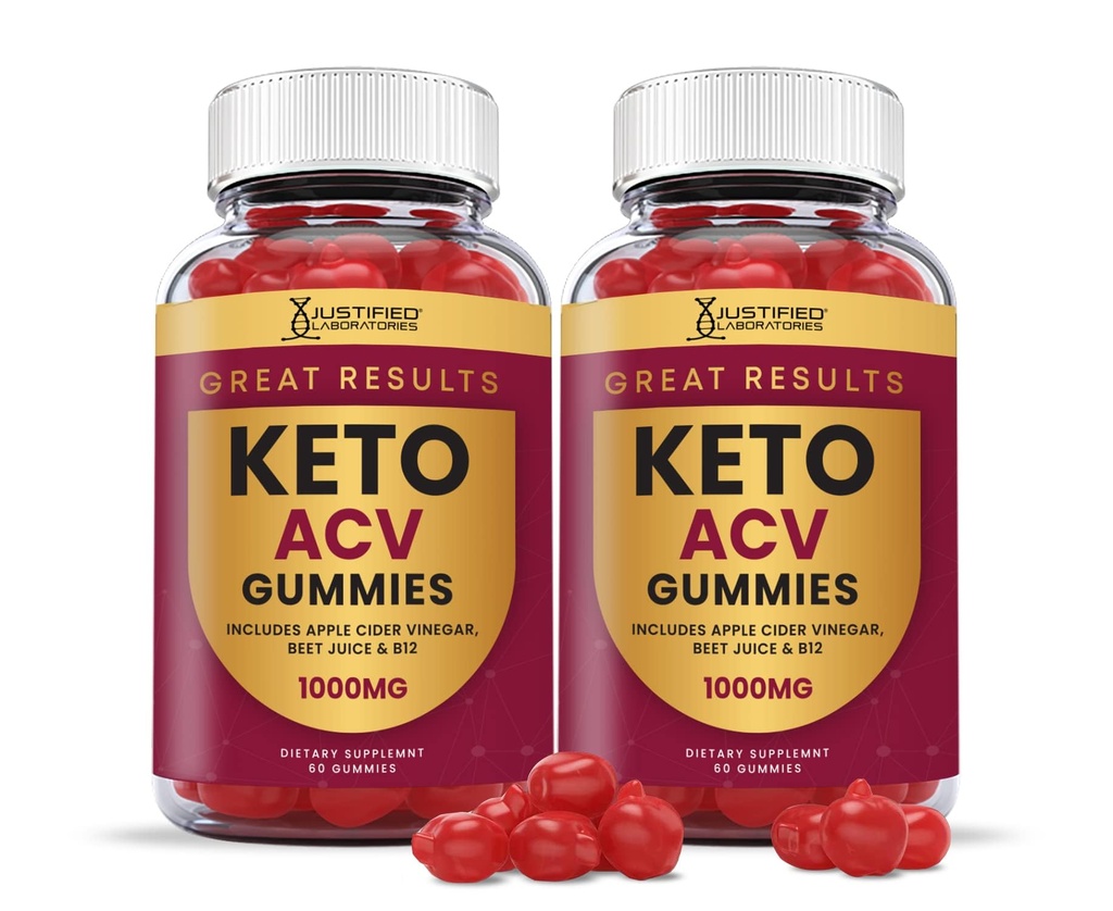 Laboratorios justificados (2 Pack Grandes Resultados Keto ACV Gummies 1000MG con granate Juice Beet Root B12 120 Gummys