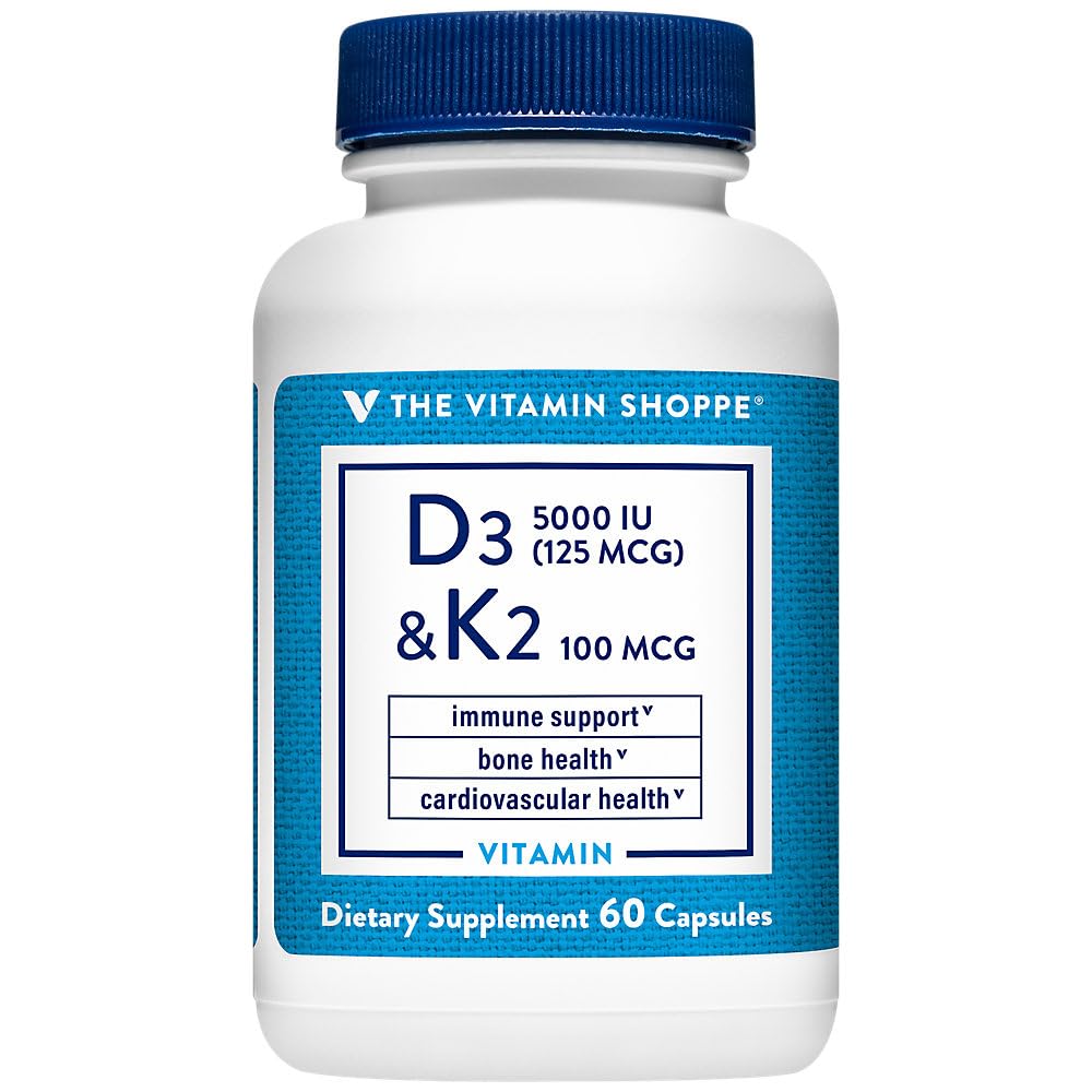 Vitamina D3 " K2 - Apoyo inmunitario " Bone Health - 5.000 UI (60 cápsulas)