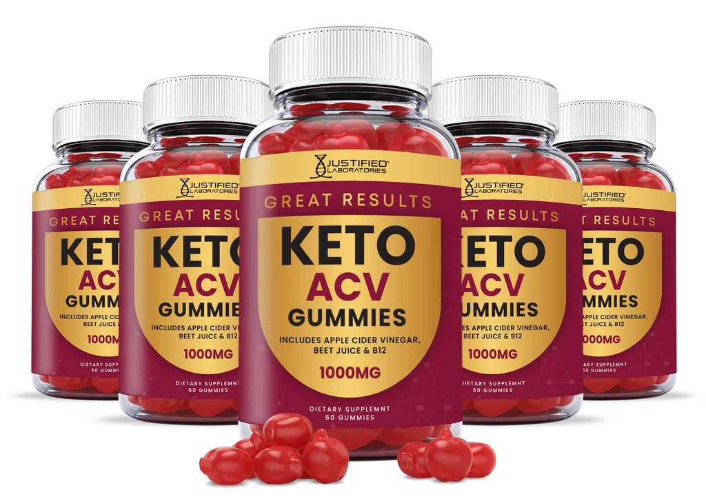 (5 Pack) Grandes resultados Keto ACV Gummies Avanzadas Fórmula 1000MG Grandes resultados Keto Gummies Apple Sider Vinegar Formulado con Pomegranate Beet Juice Powder B12 Vegan No GMO 300 Gummys