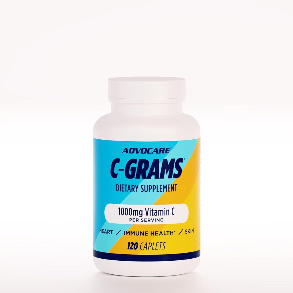 AdvoCare C-Grams - Premium Dietary Supplement for Skincare, Immune Support & Cardiovascular Health* - Contains Vitamin C, Magnesium & More - 120 Caplets