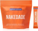 Nakedade Blueberry Lemonade – Rendimiento Mejorando la bebida deportiva Polvo - Electrolyte Powder – Sin OGMs o Sweeteners artificiales, sin gluten, libre de soja, sin lácteos – 16 palos