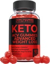 Atlantis Nutrition Keto ACV Gummies for Weight Loss - Supports Digestion, Weight Pérdida, Detox & Cleansing - Manzana Vinagre Gummies Formulado con 1000MG ACV Por Serving - 90 Cuenta