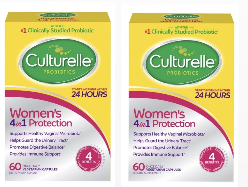 Culturelle Women’s Healthy Balance Daily Probiotics for Women - Supports Digestive, Vaginal and Immune Health, Occasional Diarrhea, Gas " Bloating - Non-GMO 60ct (2 -Pack) (2)
